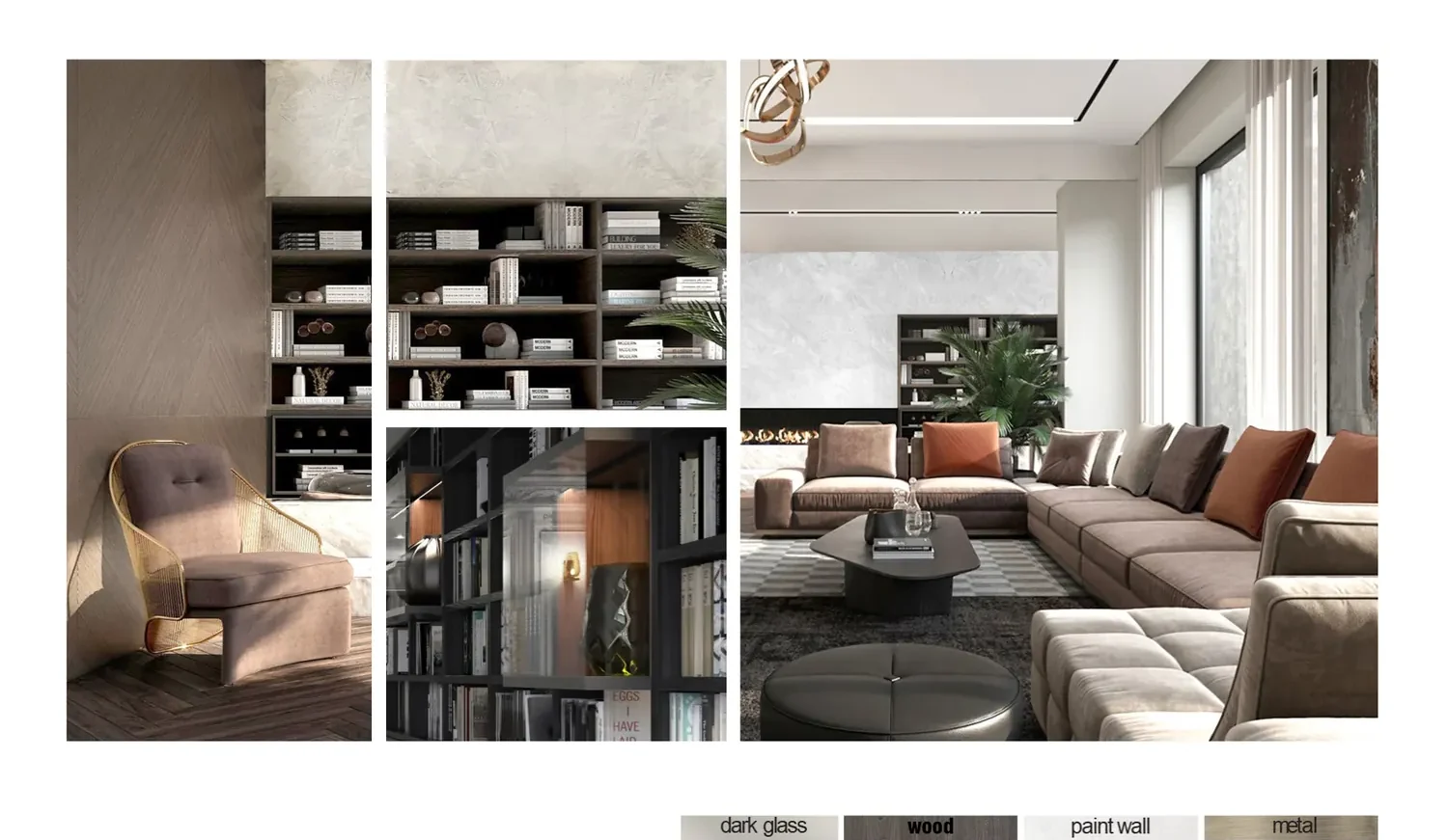 Residential duplex interior visualization